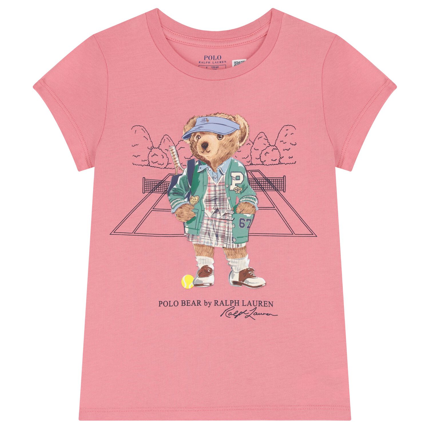 Girls Pink Polo Bear T-Shirt, 1, hi-res image number null