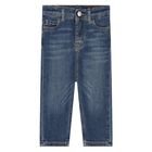 Baby Boys Blue Denim Jeans, 1, hi-res