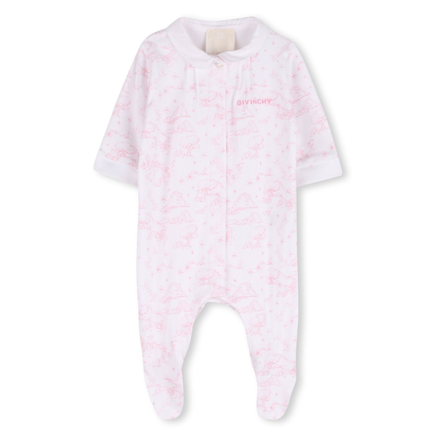 Baby Girls White & Pink Toile de Jouy Babygrow Gift Set, 1, hi-res
