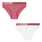 Girls Pink & White Bikini Brief (2-Pack), 1, hi-res