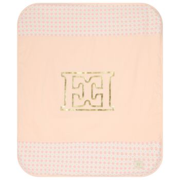 Baby Girls Pink & Ivory Logo Blanket
