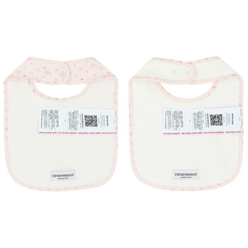 Pink & Ivory Logo Baby Bibs ( 2-Pack )