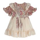 Baby Girls Ivory & Pink Paisley Dress, 2, hi-res