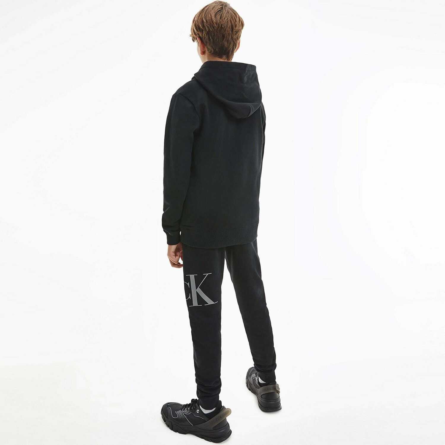 Boys Black Logo Hoodie, 1, hi-res image number null