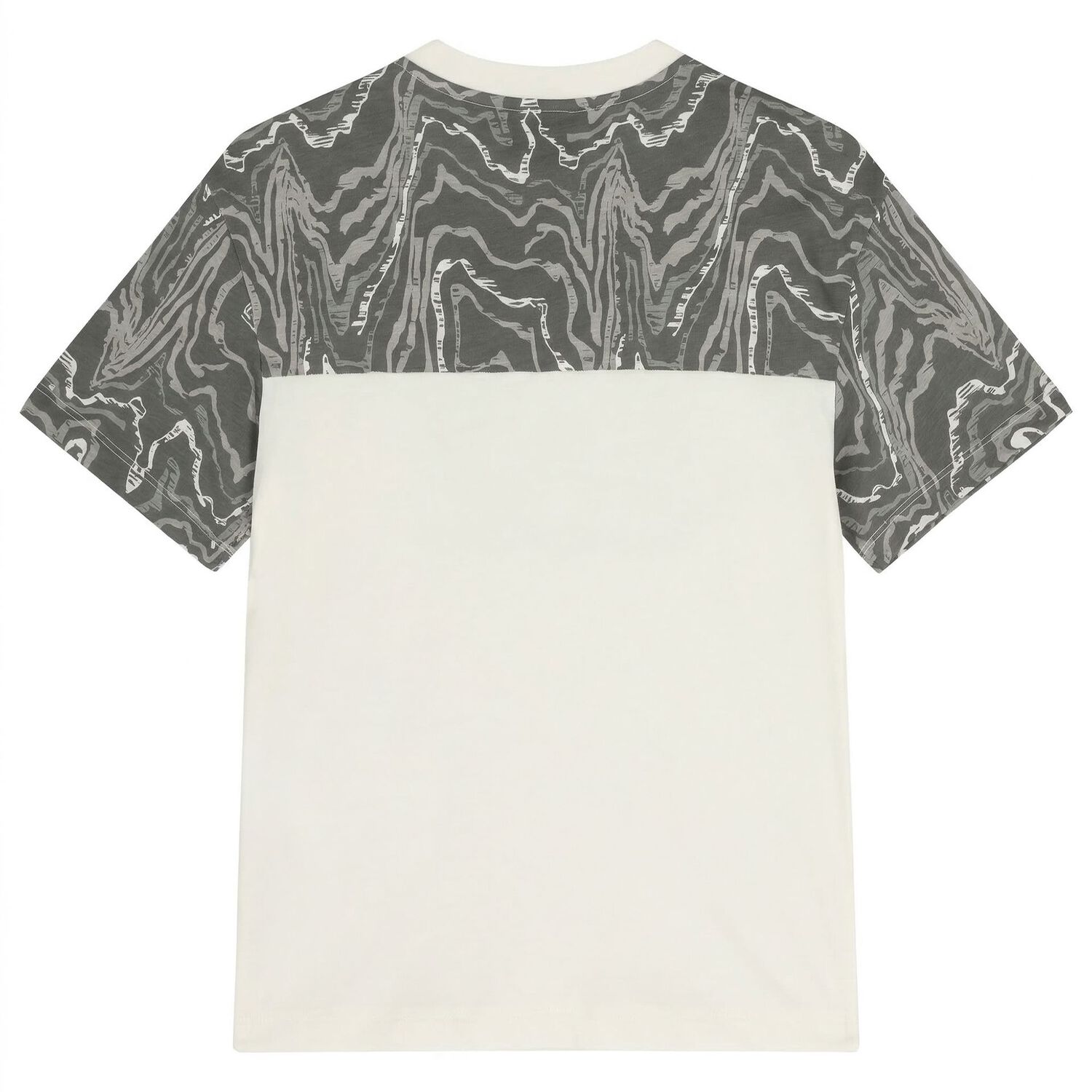 Boys Ivory & Grey Logo T-Shirt, 1, hi-res