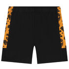 Boys Black Logo Shorts, 1, hi-res