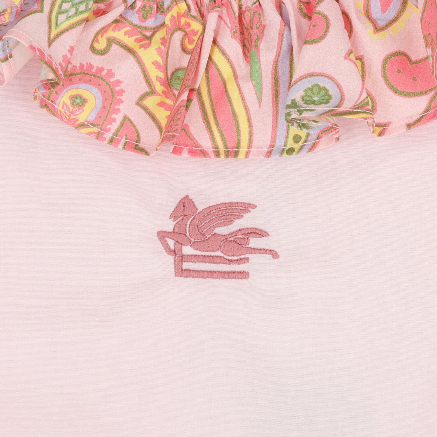 Girls Pink Ruffle Paisley Dress, 1, hi-res