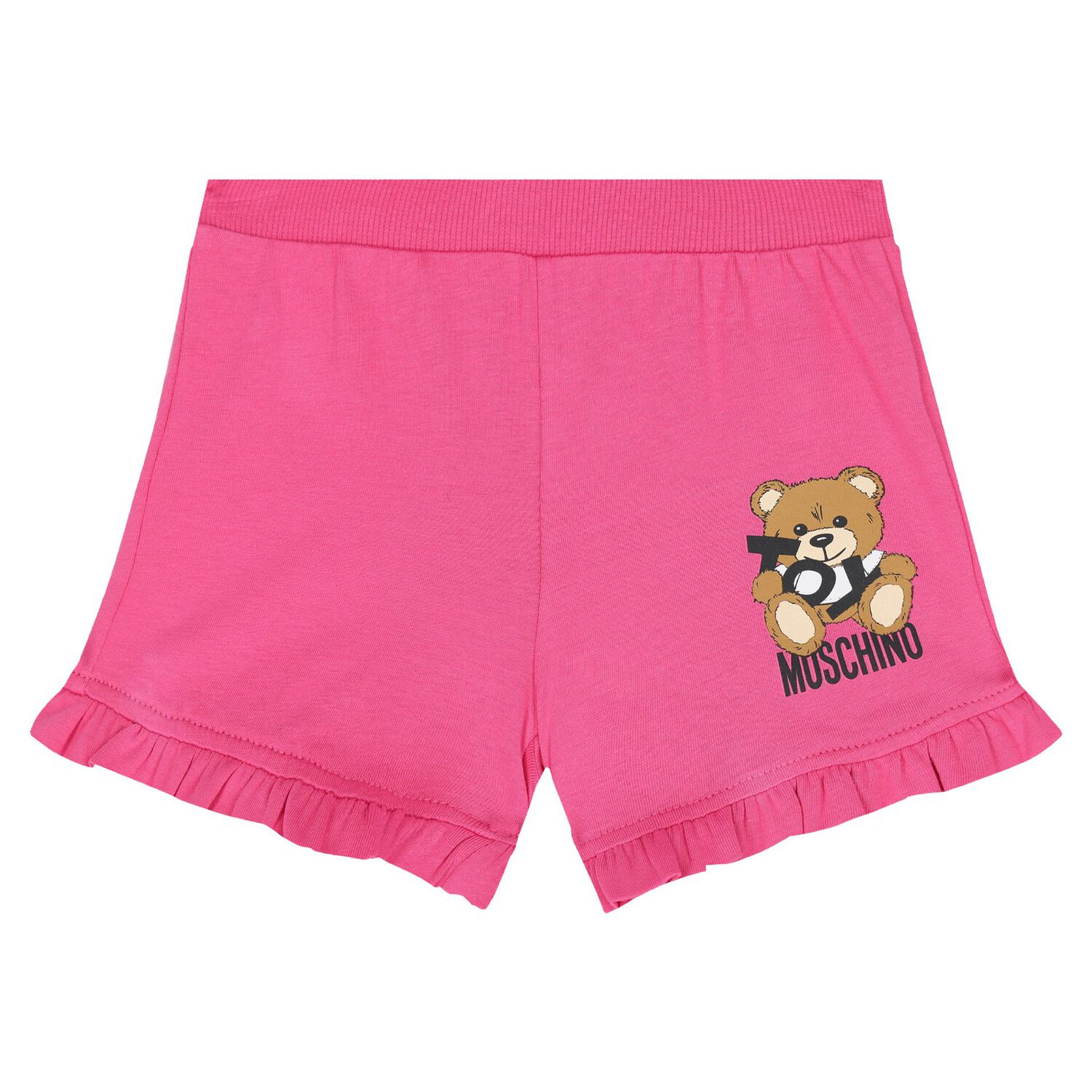 Younger Girls Ivory & Pink Teddy Bear Logo Shorts Set, 2, hi-res