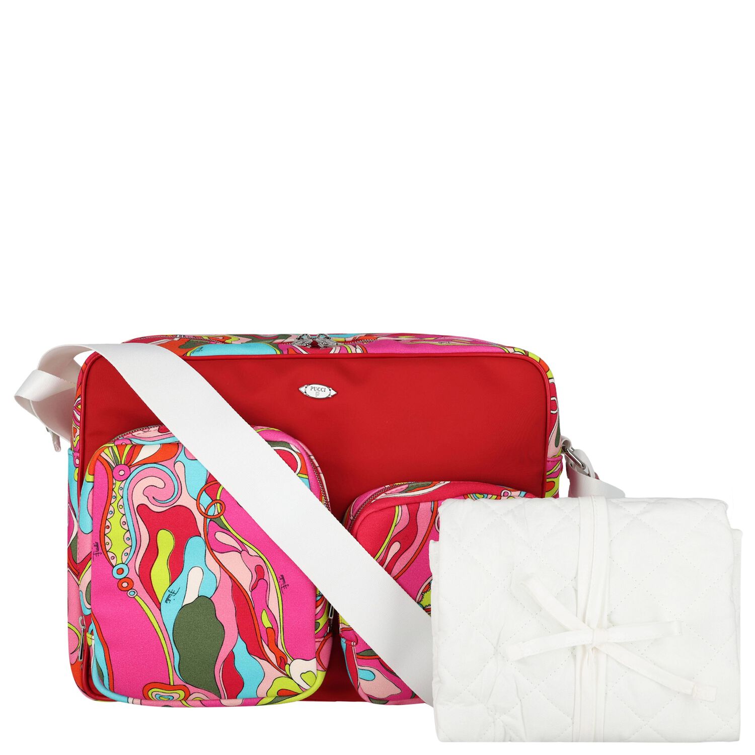 Red & Pink Orchidee Baby Changing Bag ( 40CM ), 2, hi-res