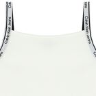Girls White Logo Sleeveless Top, 2, hi-res