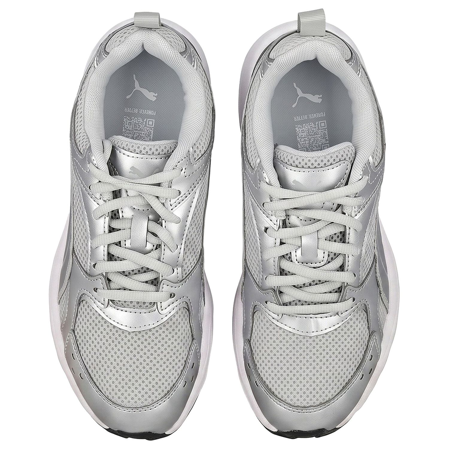 Silver Logo Milenio Tech LT Jr Trainers, 1, hi-res