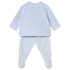 Baby Boys Blue Rabbit 2 Piece Babygrow, 1, hi-res