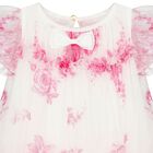 Baby Girls White & Pink Rose Tulle Dress, 4, hi-res