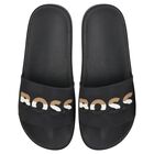 Boys Black Logo Sliders, 1, hi-res