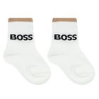 Baby Boys White Logo Socks ( 3-Pack ), 1, hi-res