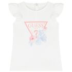 Younger Girls White & Pink Ruffled Leggings Set, 1, hi-res