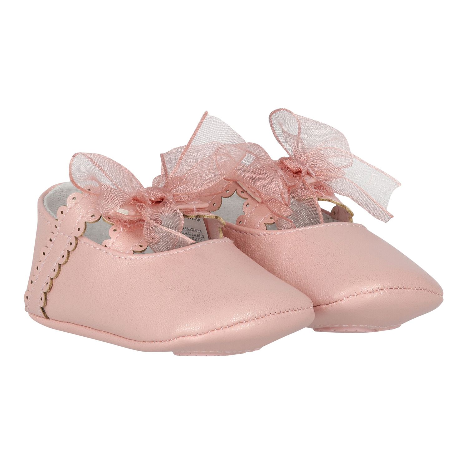 Baby Girls Pink Bow Pre Walker Shoes, 2, hi-res