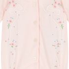 Baby Girls Pink Embroidered Babygrow, 2, hi-res