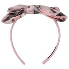 Girls Pink Floral Organza Brocade Headband, 1, hi-res
