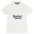 Boys White Logo Polo Shirt , 2, hi-res