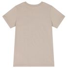 Boys Beige Logo T-Shirt, 7, hi-res