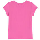 Girls Pink Teddy Logo T-Shirt, 1, hi-res