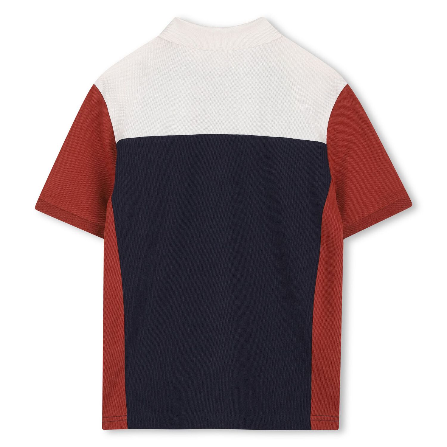 Boys Navy Blue, Orange & Ivory Logo Polo Shirt, 3, hi-res
