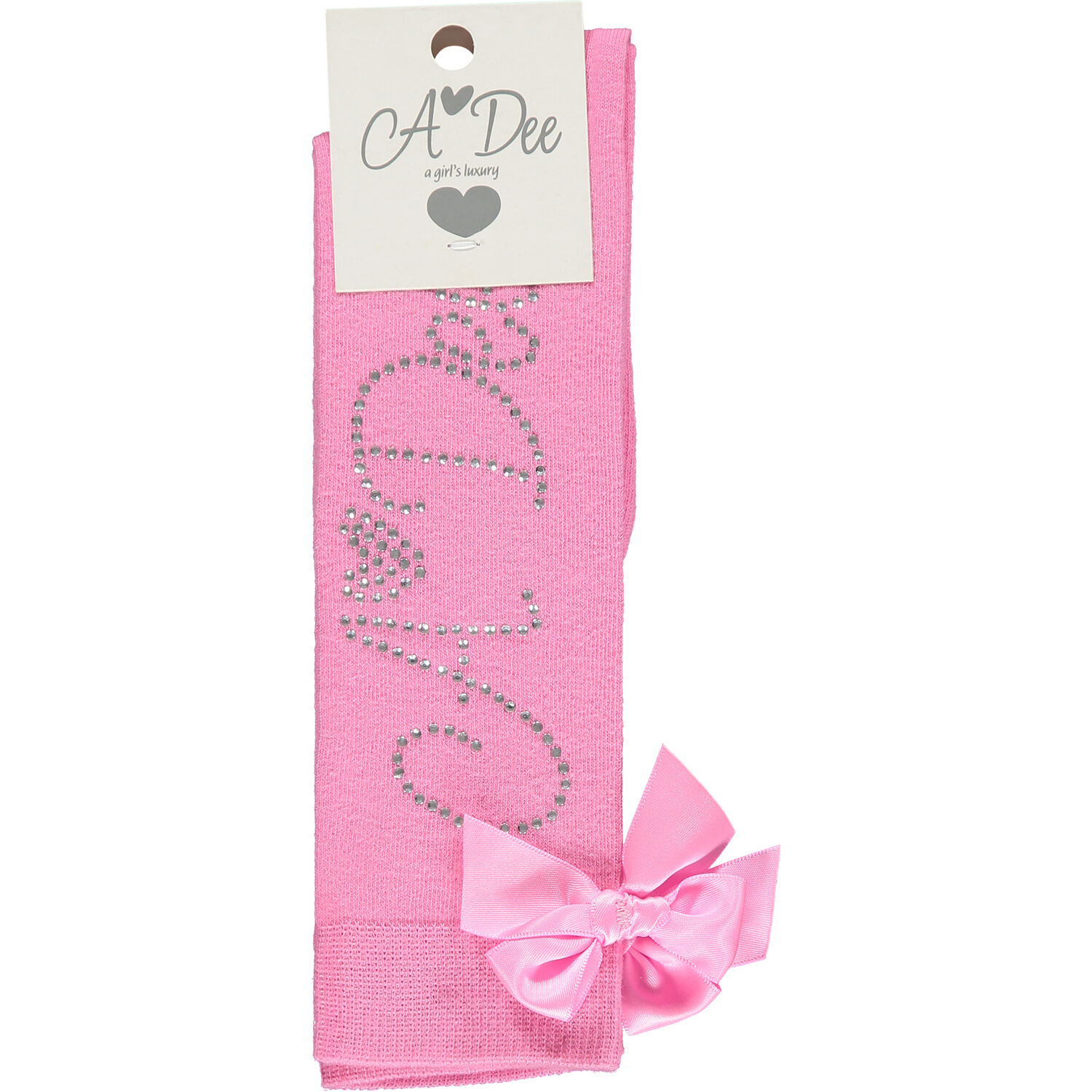 Girls Pink Bow Socks, 1, hi-res