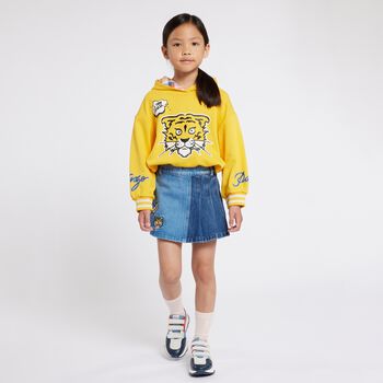 Girls Blue Logo Denim Skirt