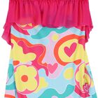 Girls Pink Flower Swimsuit, 1, hi-res