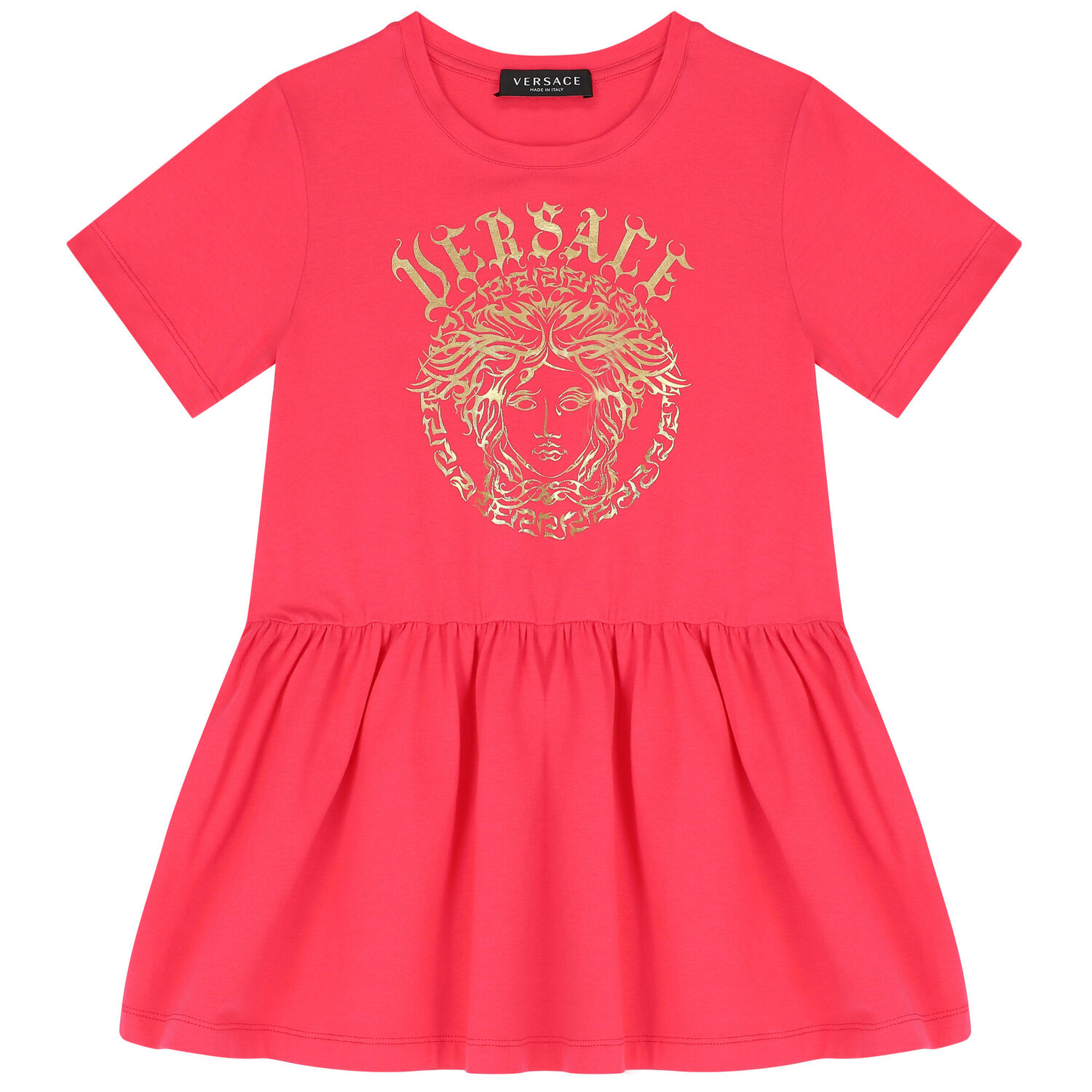 Girls Pink Medusa Logo Dress, 1, hi-res