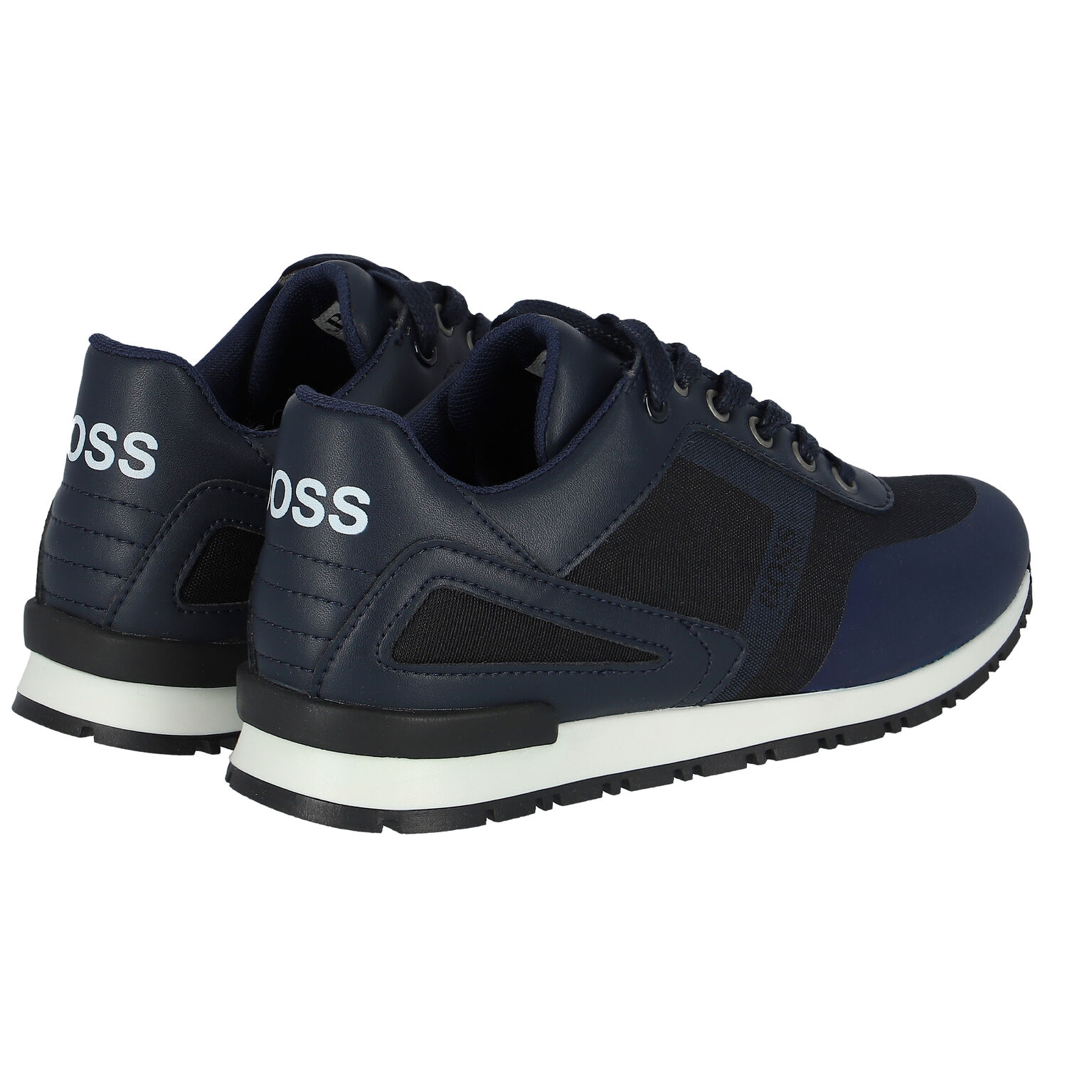 Boys Navy Logo Trainers, 1, hi-res image number null