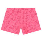 Girls Ivory & Pink Graphic Shorts Set, 1, hi-res