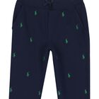 Boys Navy Blue Logo Joggers, 1, hi-res