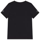 Boys Black Logo T-Shirt, 1, hi-res