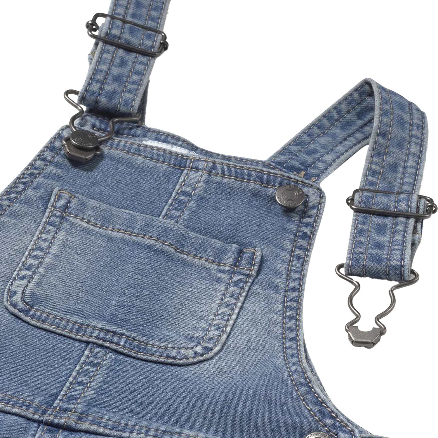 Younger Boys Blue Denim Dungaree, 1, hi-res