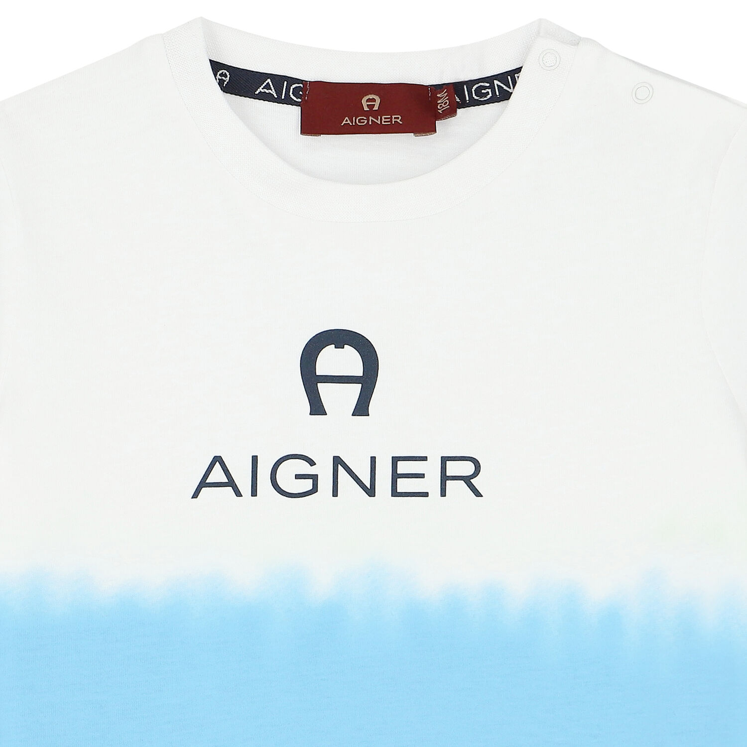 Younger Boys White & Blue Logo T-Shirt, 1, hi-res