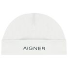 White Logo Baby Hat, 1, hi-res