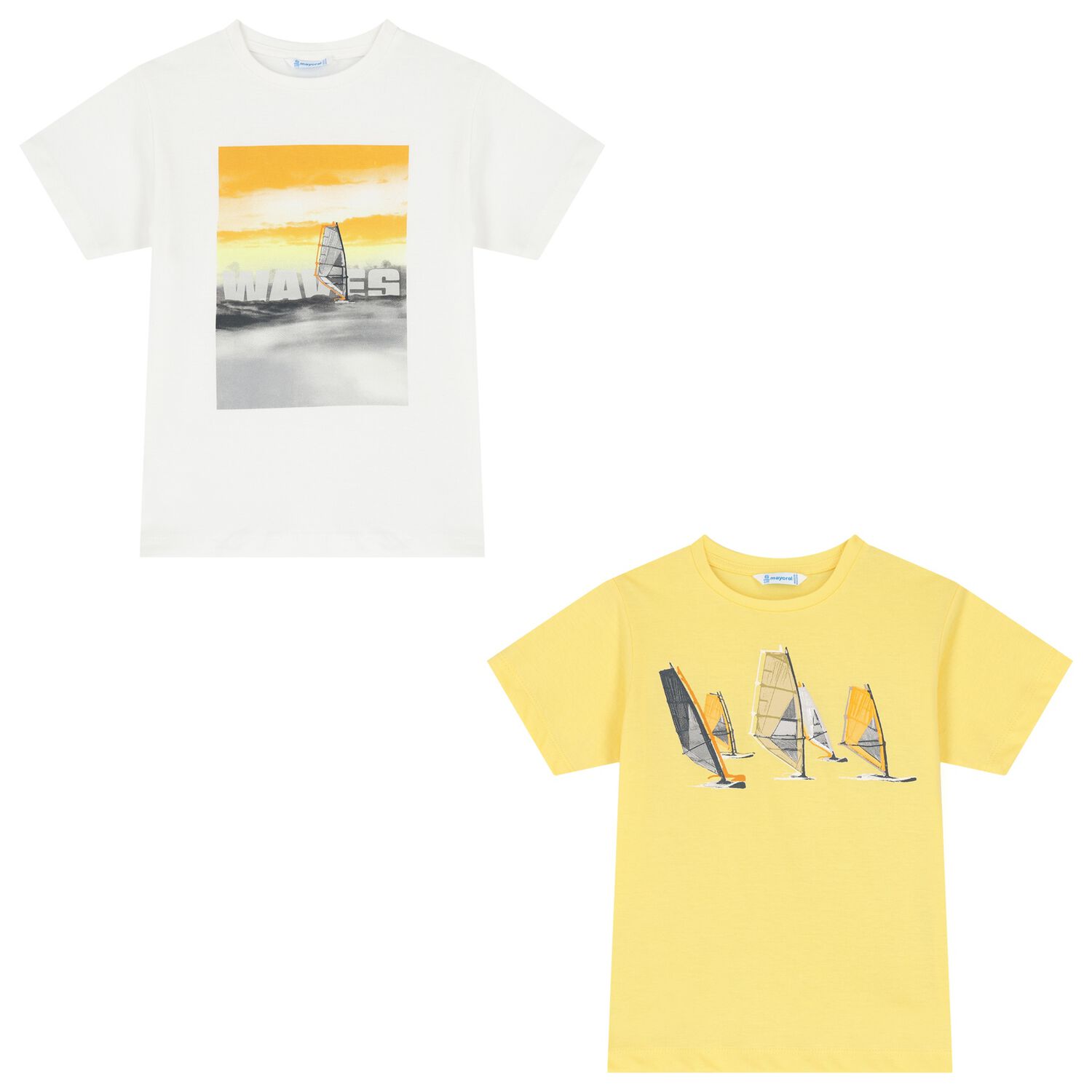 Boys White & Yellow T-Shirts ( 2-Pack ), 2, hi-res image number null