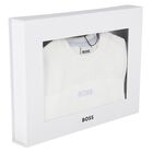 Baby Boys White & Blue Logo Shorts Set, 1, hi-res