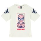 Boys Ivory & Navy Blue Marvel Shorts Set, 1, hi-res