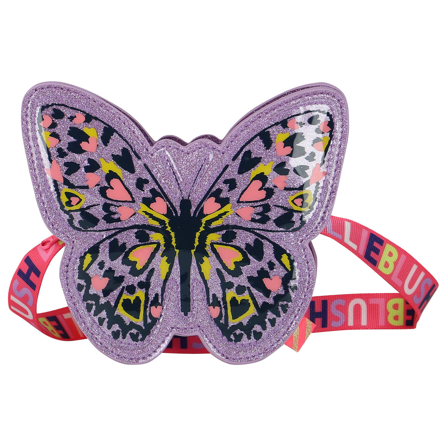 Girls Purple Butterfly Shoulder Bag, 1, hi-res