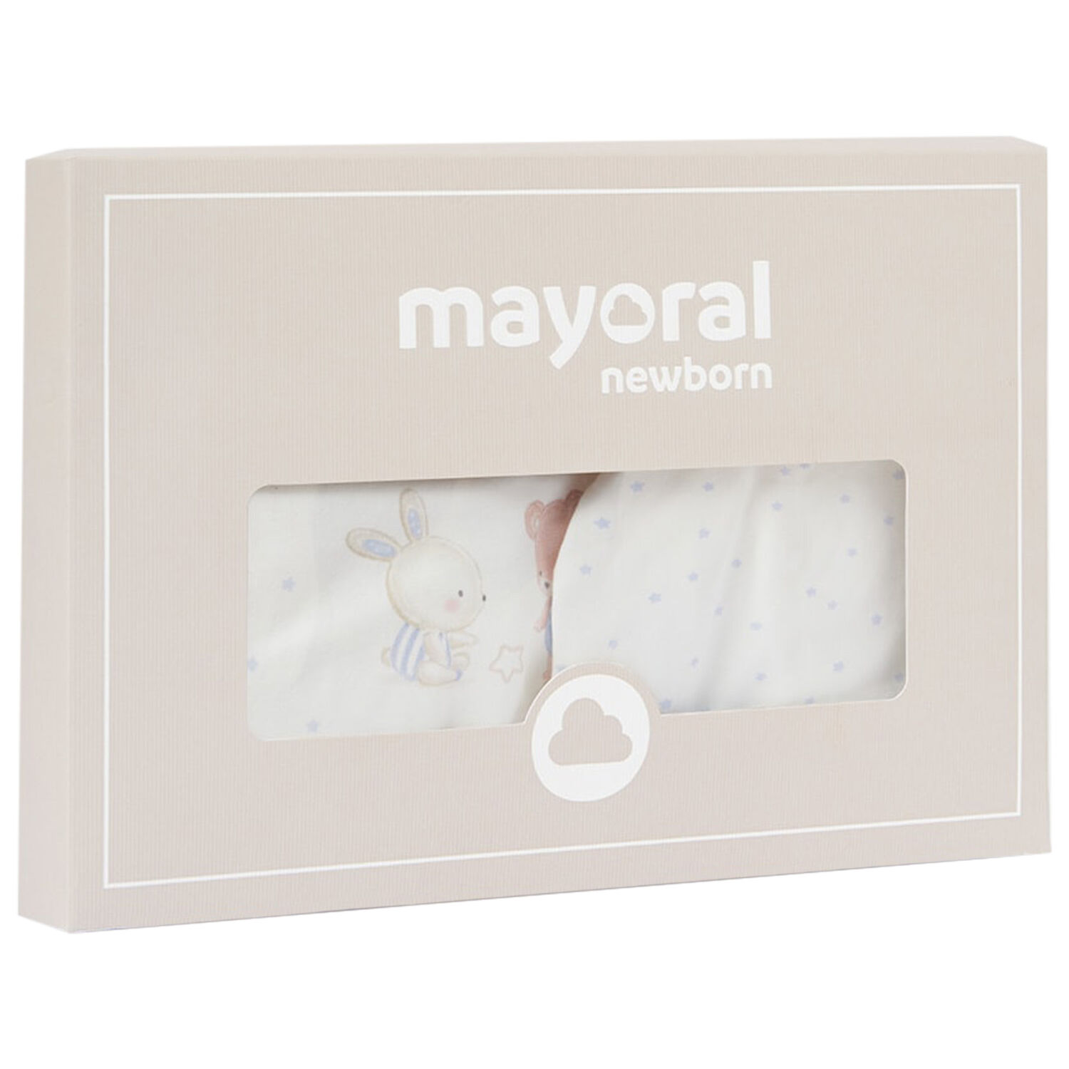 Boys Ivory & Blue Babygrow, Hat & Bib Set, 3, hi-res