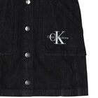 Girls Black Logo Denim Dress, 1, hi-res