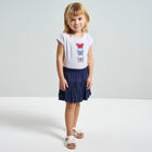 Girls White & Navy Blue Skort Set, 1, hi-res