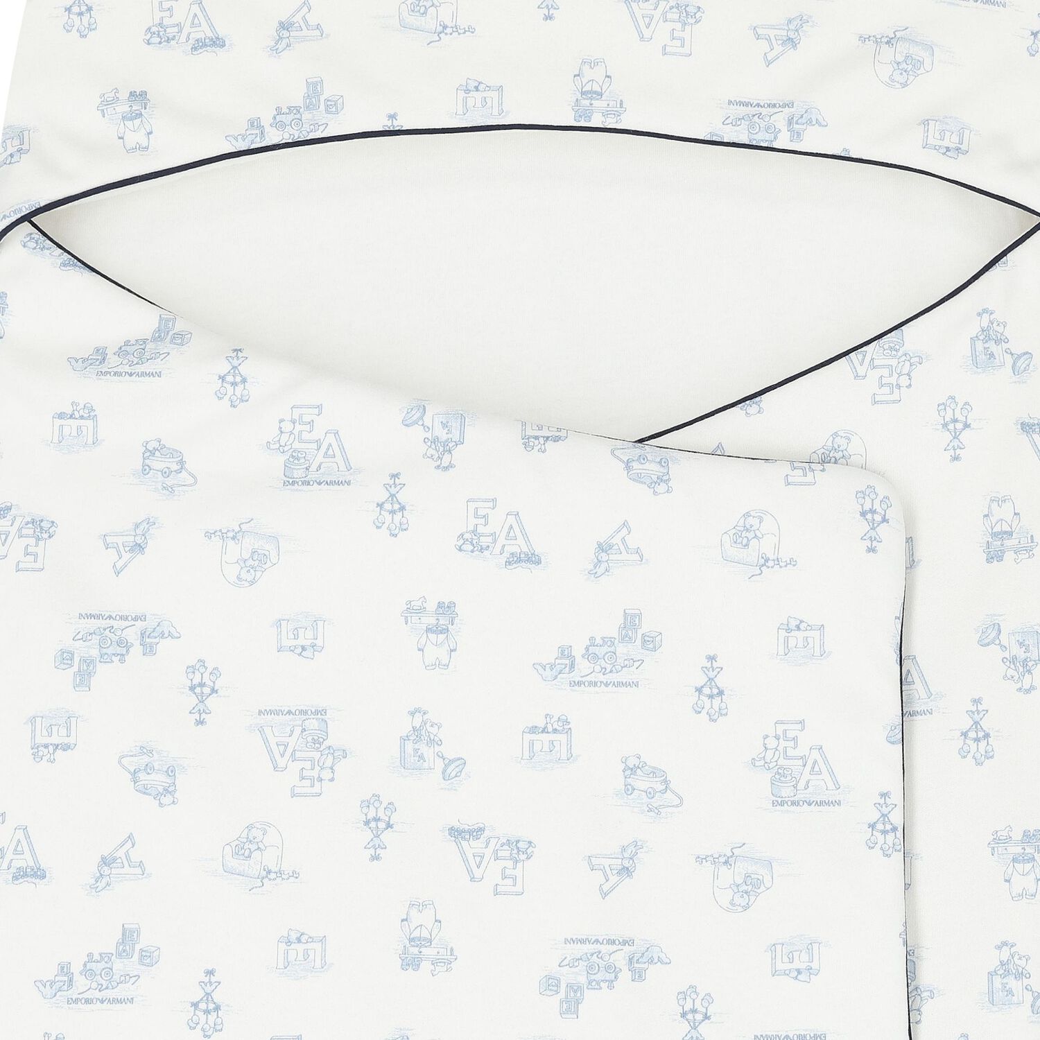 Baby Boys Ivory & Blue Logo Nest, 2, hi-res