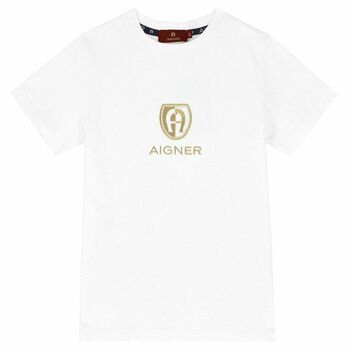 Boys White and Gold T-Shirt
