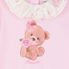 Baby Girls Pink Teddy Bear Romper, 1, hi-res