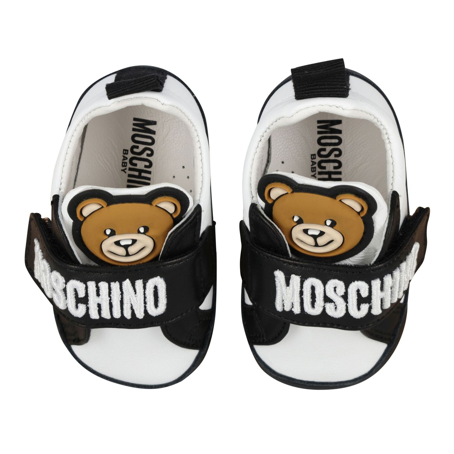 Black & White Teddy Bear Baby Pre Walker Shoes, 2, hi-res