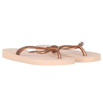 Girls Pink Logo Flip Flops